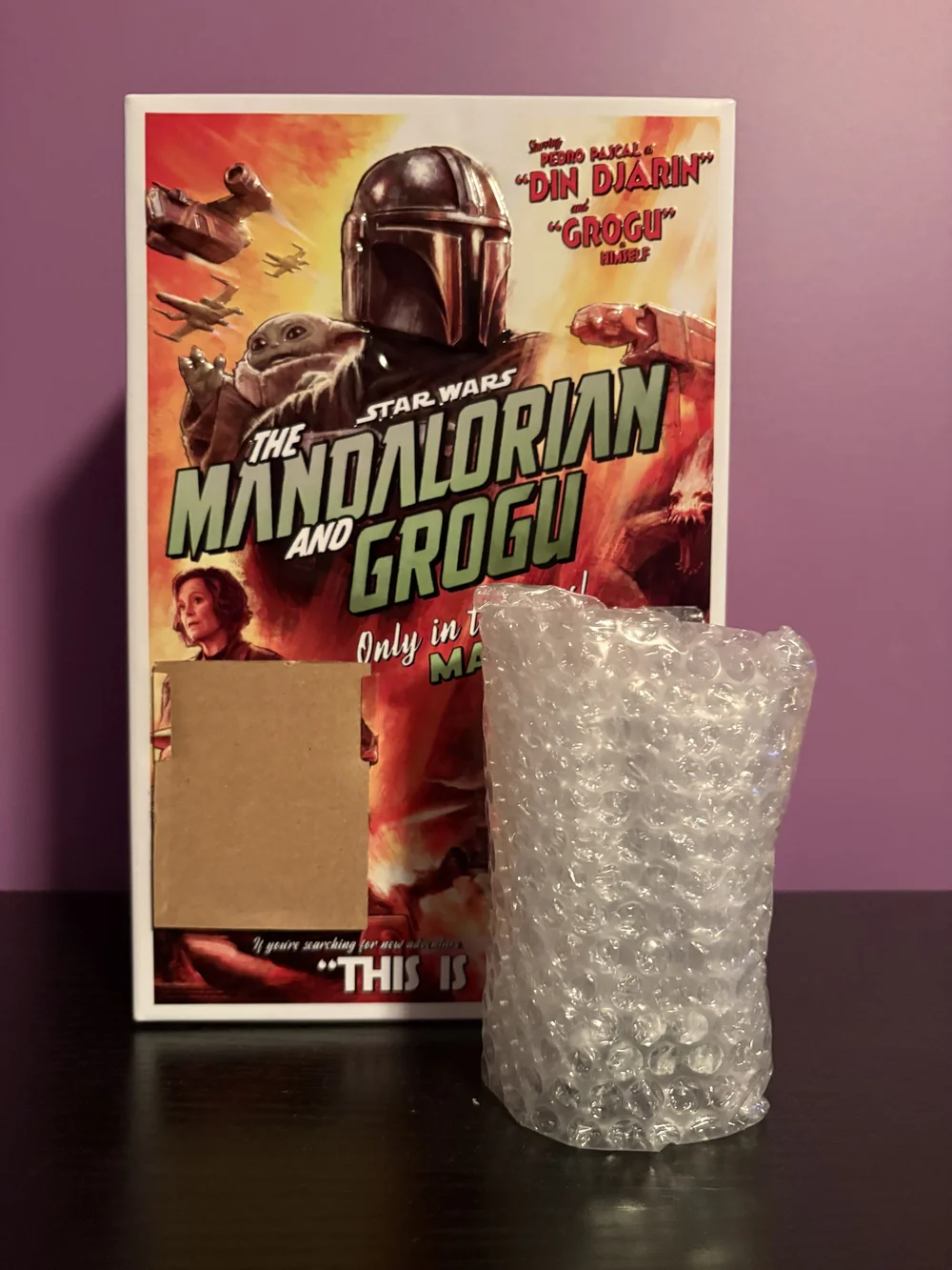 Star Wars Mandalorian & Grogu Party Decor - Purple and Orange Poster